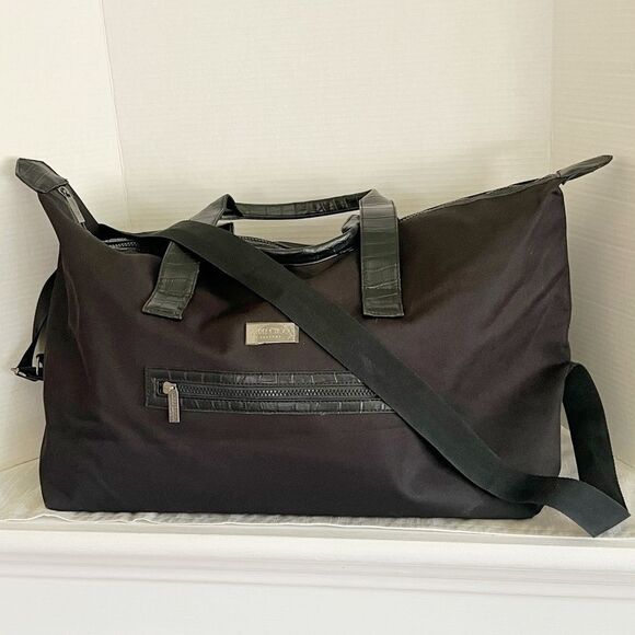 New Jimmy Choo Weekend Bag' Nylon Canvas Duffel in Black - Picture 1 of 5